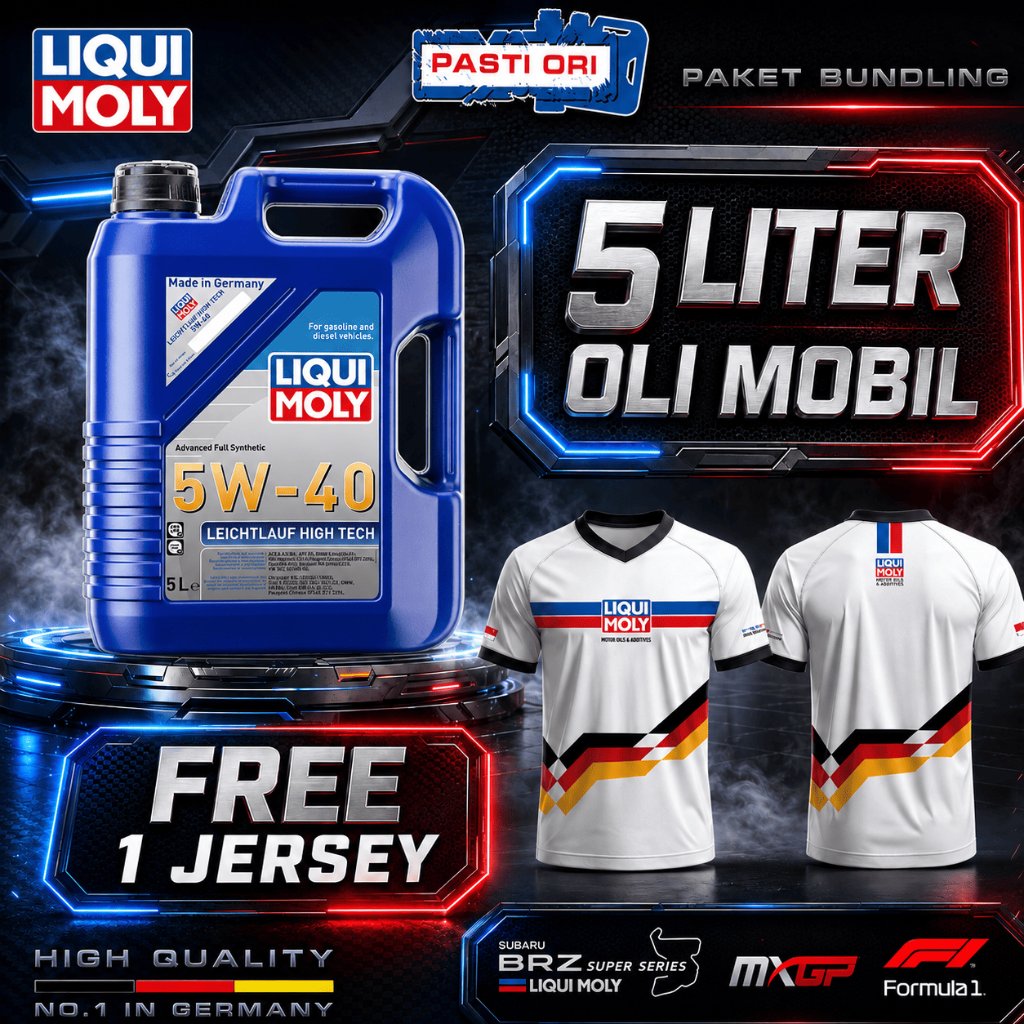 [FREE KAOS] Oli Mobil 5W-40 LIQUI MOLY Leichtlauf High Tech 5L - Harian Touring Balap 2328