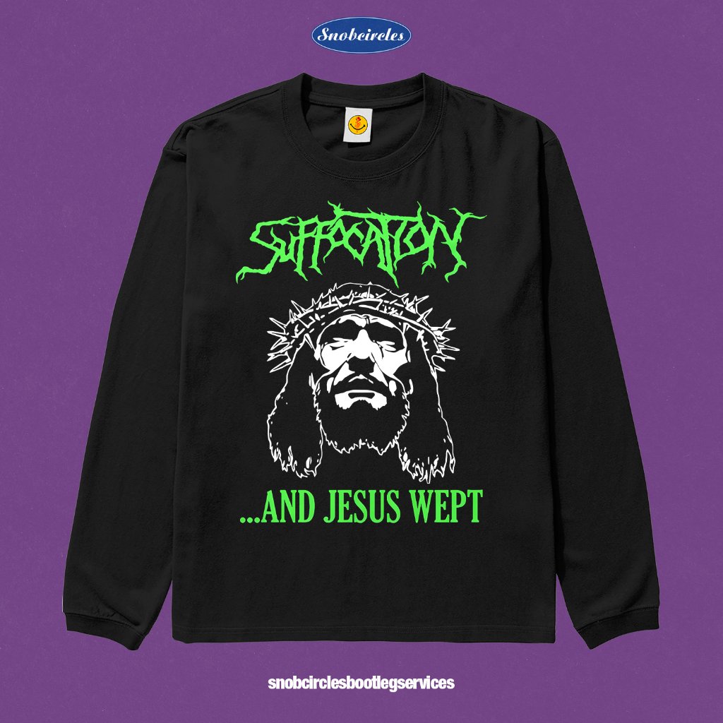 Kaos Band Longsleeve SUFFOCATION - AND JESUS WEPT T-Shirt Baju Band Merchandise
