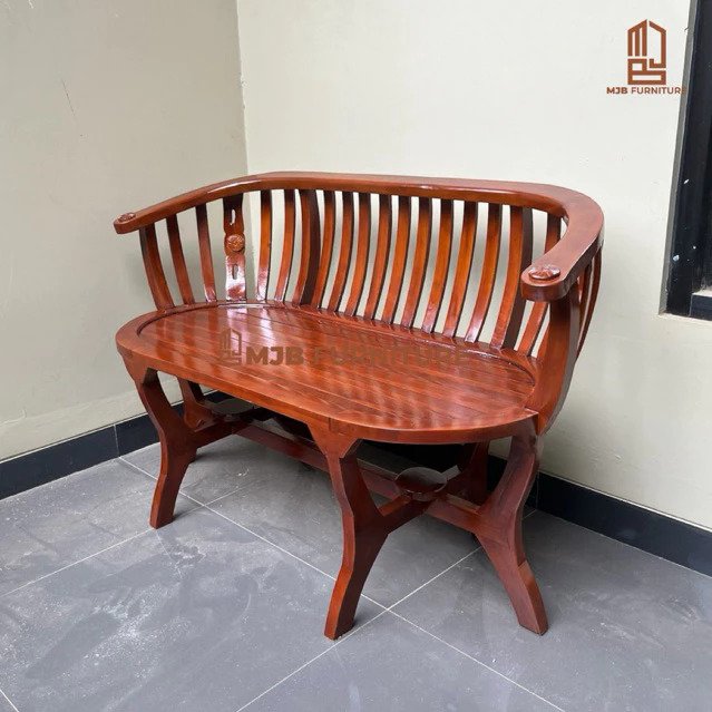 bangku panjang kayu jati / bangku kursi mangkok jadul / bangku teras minimalis kursi teras panjang