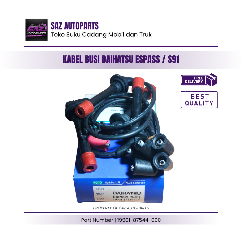 Kabel busi Espass 1.3 / Espass S91 Original KQITO - Part No. 19901-87544-000