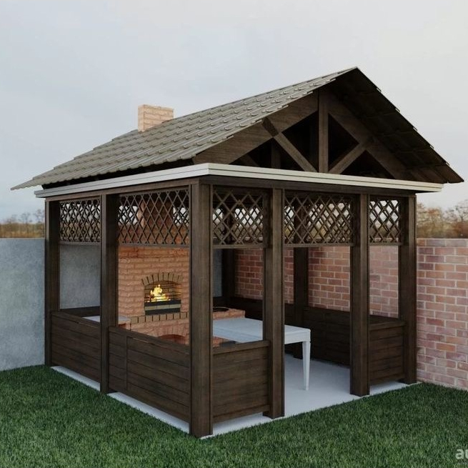 GAZEBO TAMAN KAYU JATI | RUMAH JOGLO KAYU JATI JEPARA | RUMAH KAYU JEPARA
