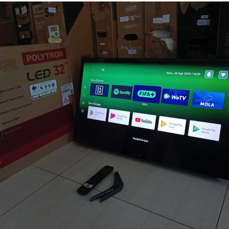 JUAL MURAH ANALOG TV LED POLYTRON 32 INC SMART PERLU STB SIAP PAKAI BISA YOUTUBE (100L)