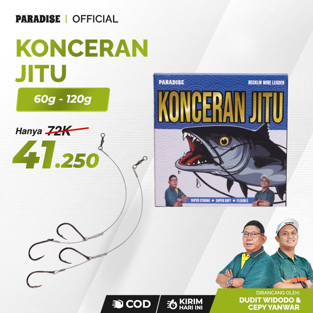 Rangkaian Pancing Konceran Jitu Paradise Neklin 7x7 Anti Karat - Set Kail Pancing Umpan Hidup Laut T