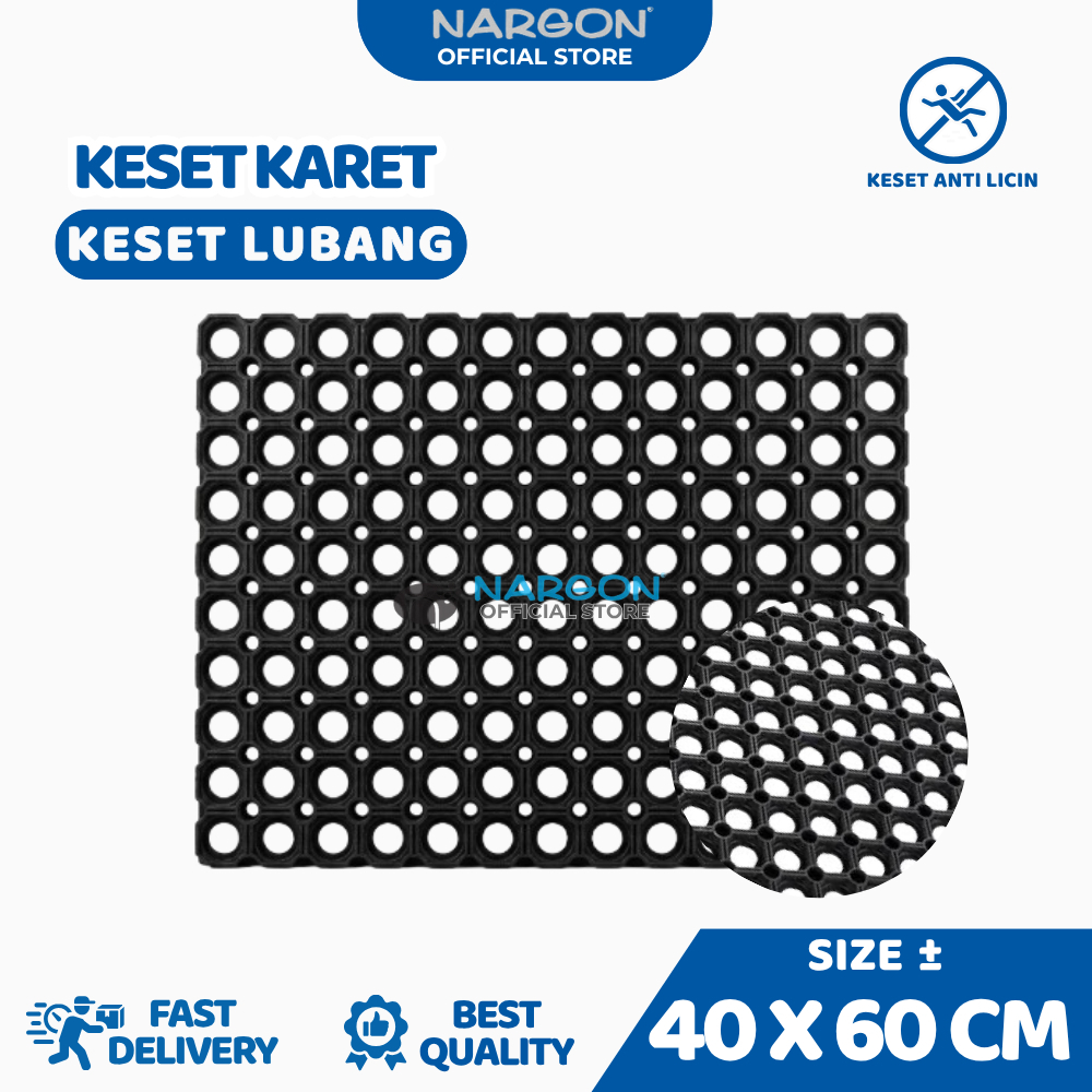Keset Kaki Keset Karet Anti Slip Keset Karet Kamar Mandi Keset Karet Lubang Uk 40 x 60 cm