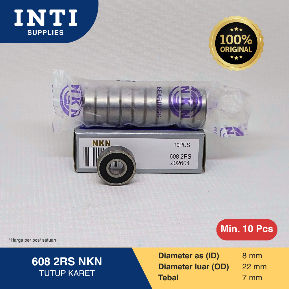 Bearing 608 2RS NKN - Original Asli Laher