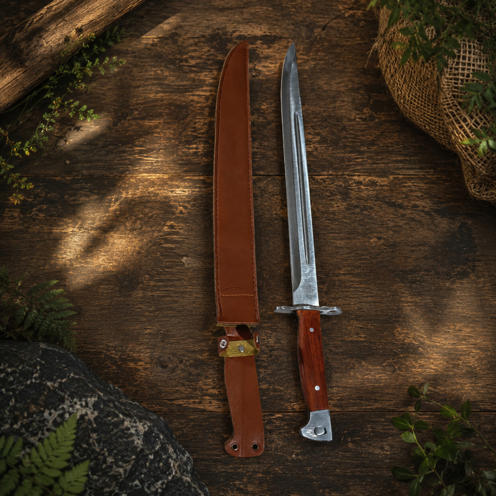 Pisau Taman Bayonet Full Tank Handmade Lengkap Dengan Sarung