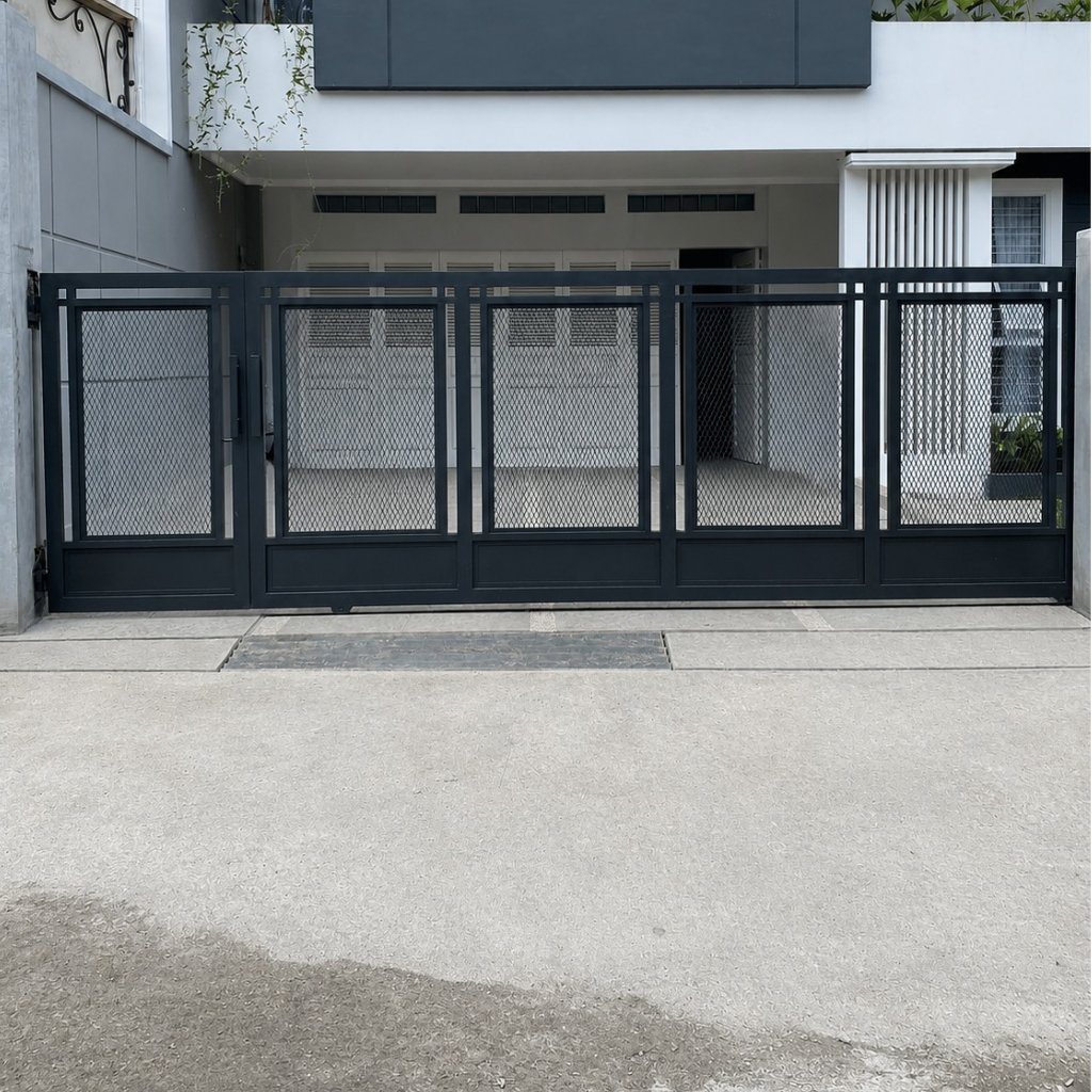 pagar rumah bukaan geser bahan expanda murah dan bergaransi free survei