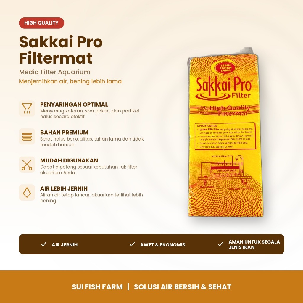 busa Sakkai Pro Filtermat Kapas Filter Akuarium Kolam Filter Mat Saringan Air Aquarium Bisa Dicuci U
