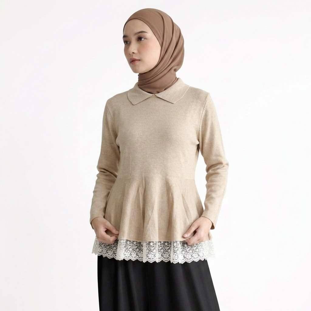 Delova Wardrobe - Vania Blouse Knit Lace Rajut Premium