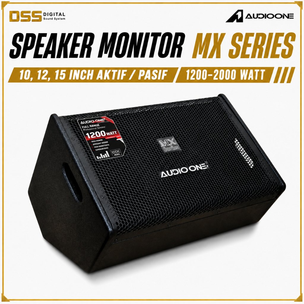 Speaker Monitor 10/12/15 Inch Aktif / Pasif AUDIO ONE MX 110-115 Full Range Sound System Original