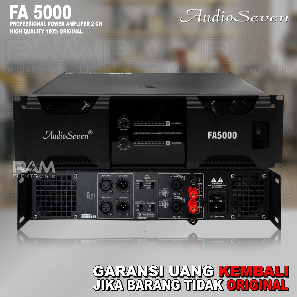 Power Amplifier 2 Channel AUDIO SEVEN FA5000 | FA 5000 Ukuran 3U Original