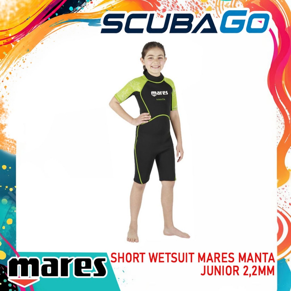 Short Wetsuit Mares Manta Junior 2,2mm Baju Pendek Selam Anak Scuba Diving Snorkel Snorkeling Dive S
