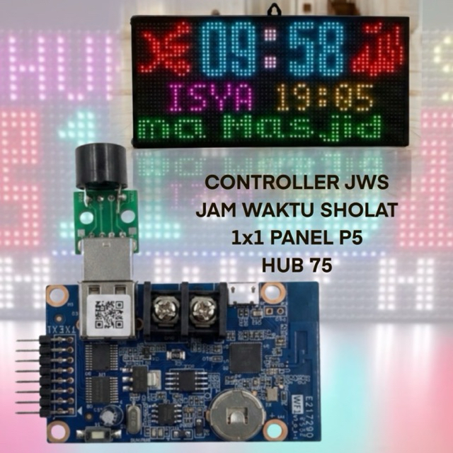Controller Jam Sholat JWS Jam Waktu Sholat 1x1 Panel P5
