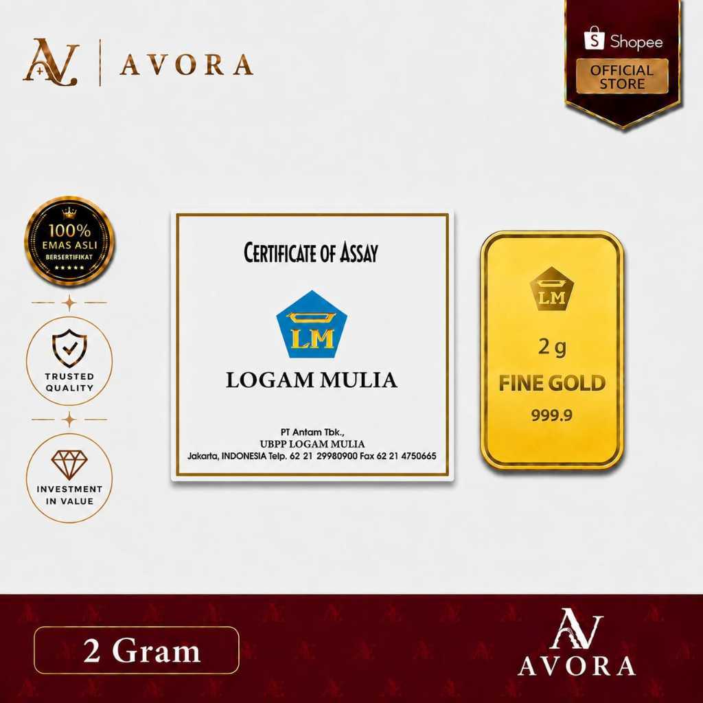 Avora Emas Logam Mulia Antam Retro Berdiri LM 2 Gram Tahun 2026