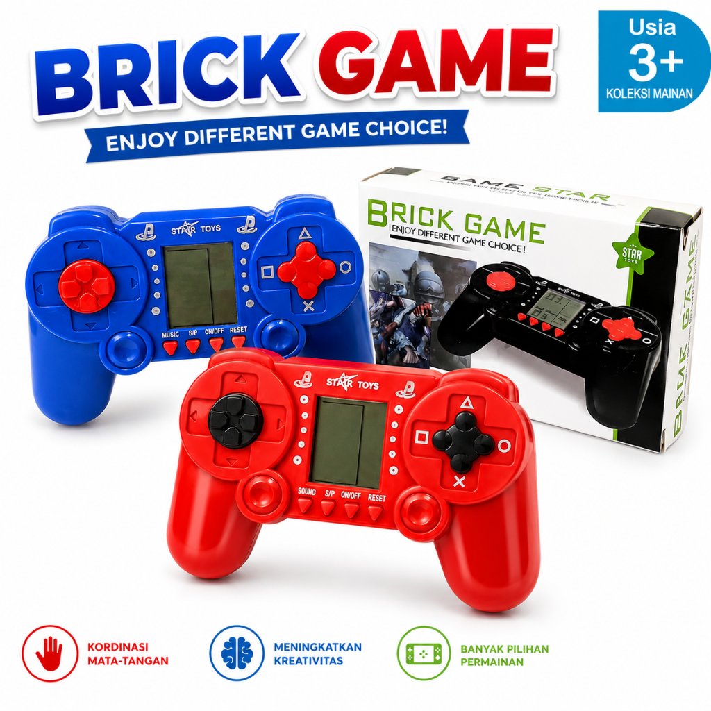 Gameboy Mainan Jadul Konsol Brick Game Boy Tetris Pop Station