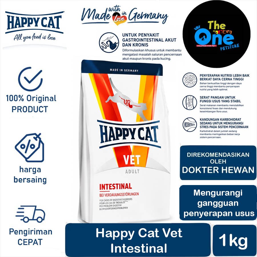 Happy Cat Vet Intestinal Dry Food Makanan Kucing 1kg / Happy Cat Intestinal Makanan Kucing untuk Mas