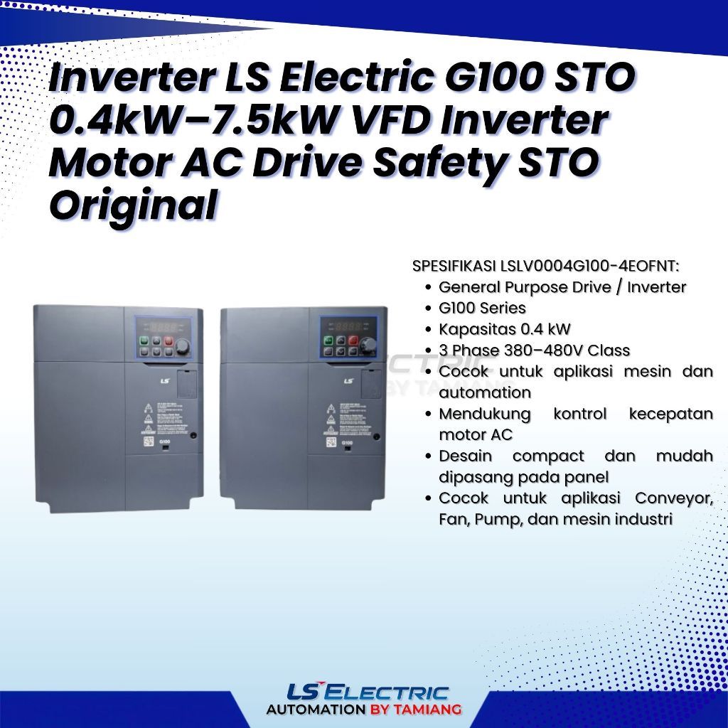 Inverter LS Electric G100 STO 0.4kW–7.5kW VFD Inverter Motor AC Drive Safety STO Original