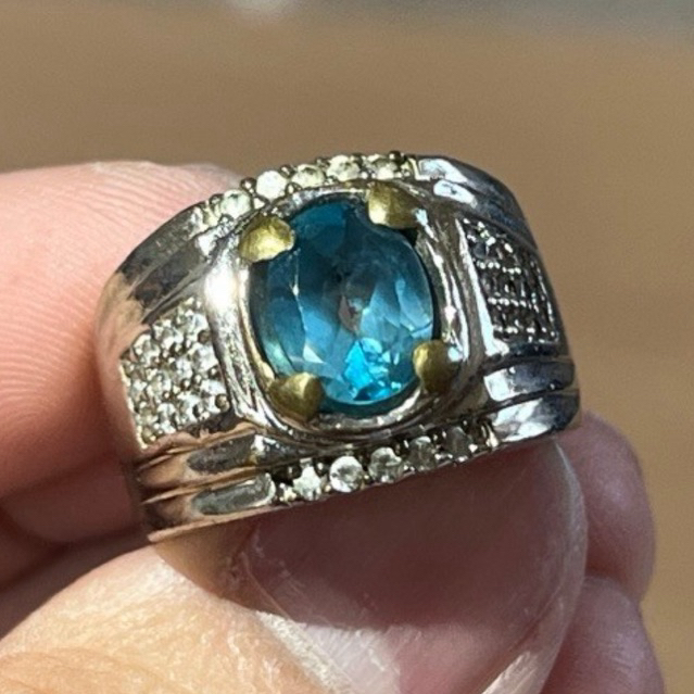Natural London Blue Topaz natural blue topaz natural blue topas natural cincin London blue topas