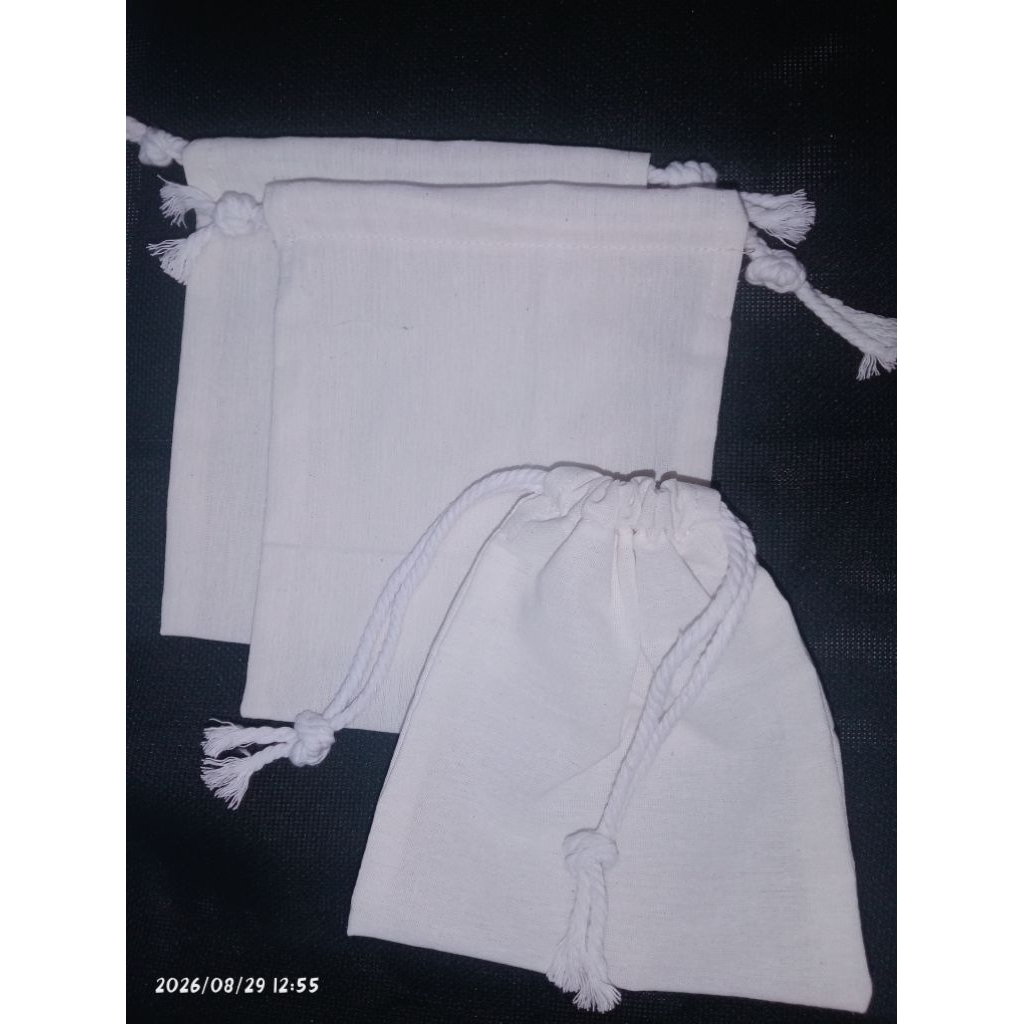 pouch kain belacu / kantong serut belacu polos