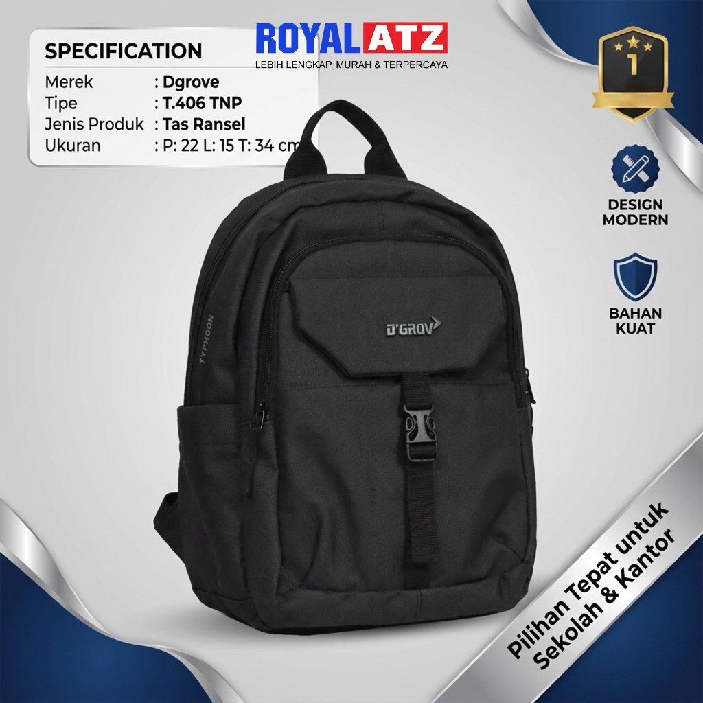 D'GROOVE TYPHOON 7301 Tas Ransel Casual T.406 Backpack Tas Praktis
