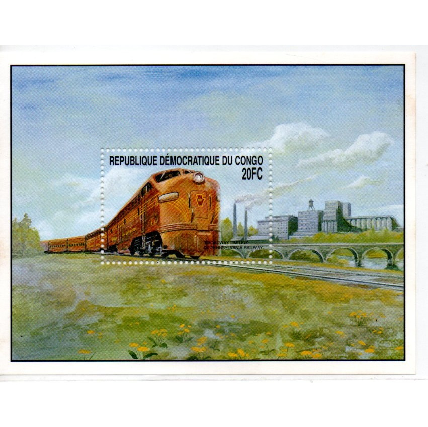Prangko Tema Kereta Api Train 138 Congo