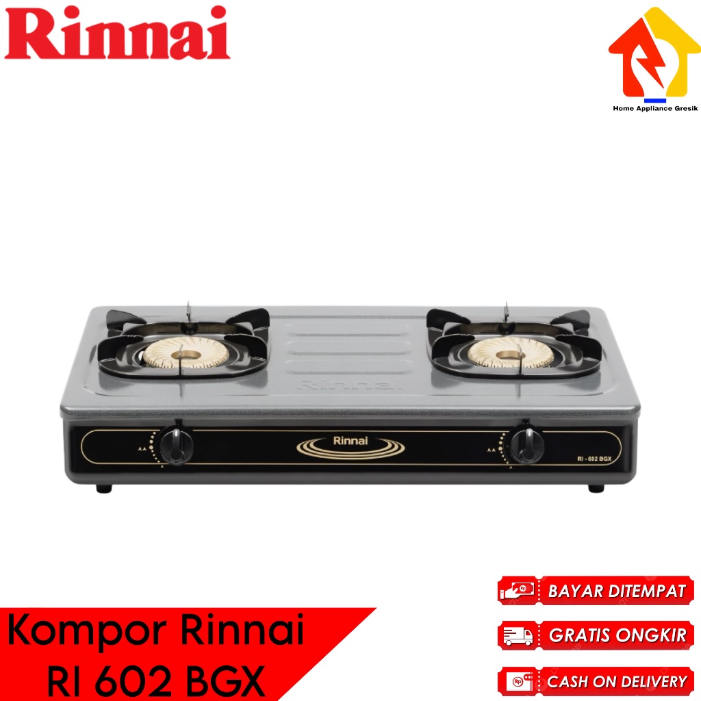 Kompor Rinnai 2 Tungku RI 602 BGX / Rinnai Kompor RI602BGX