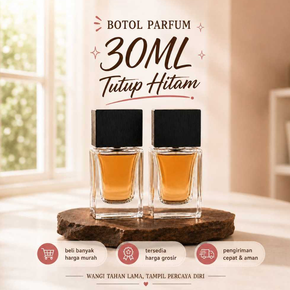 Botol Parfum 30ml Botol Parfume Kaca Botol Spray Minyak Wangi 30 ml Botol Perfume Refill Kaca Hitam
