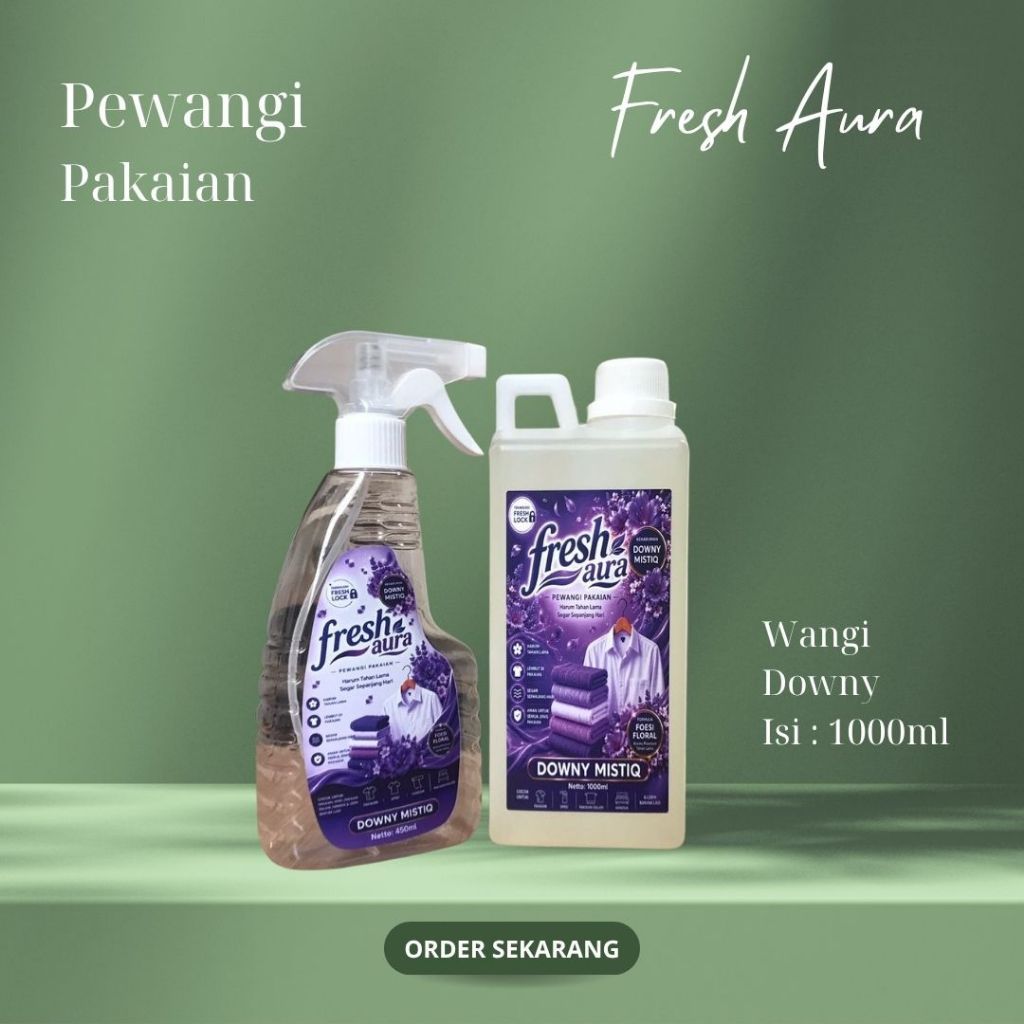 Fresh Aura Pewangi Pakaian Harum Downy Isi 1000ml FREE Botol Spray