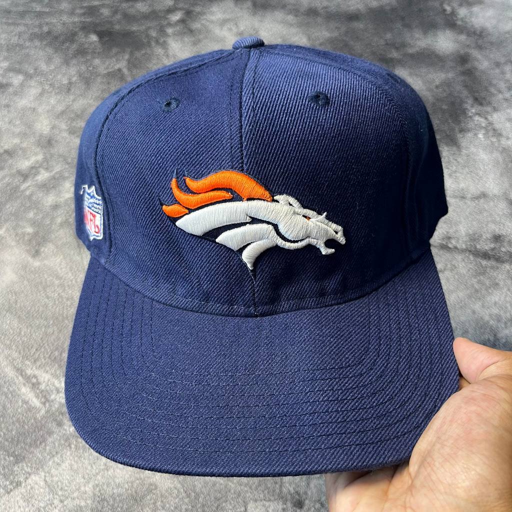 Topi Reebok NFL Denver Broncos Navy Original Baseball Basket Hockey Football Olahraga
