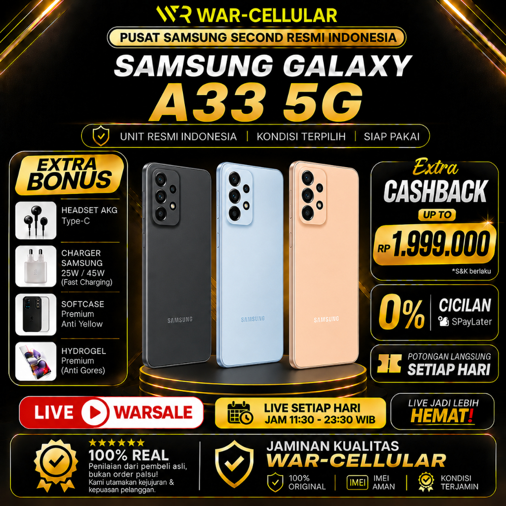 SEIN | SAMSUNG GALAXY A33 5G 128GB & 256GB SECOND RESMI INDONESIA