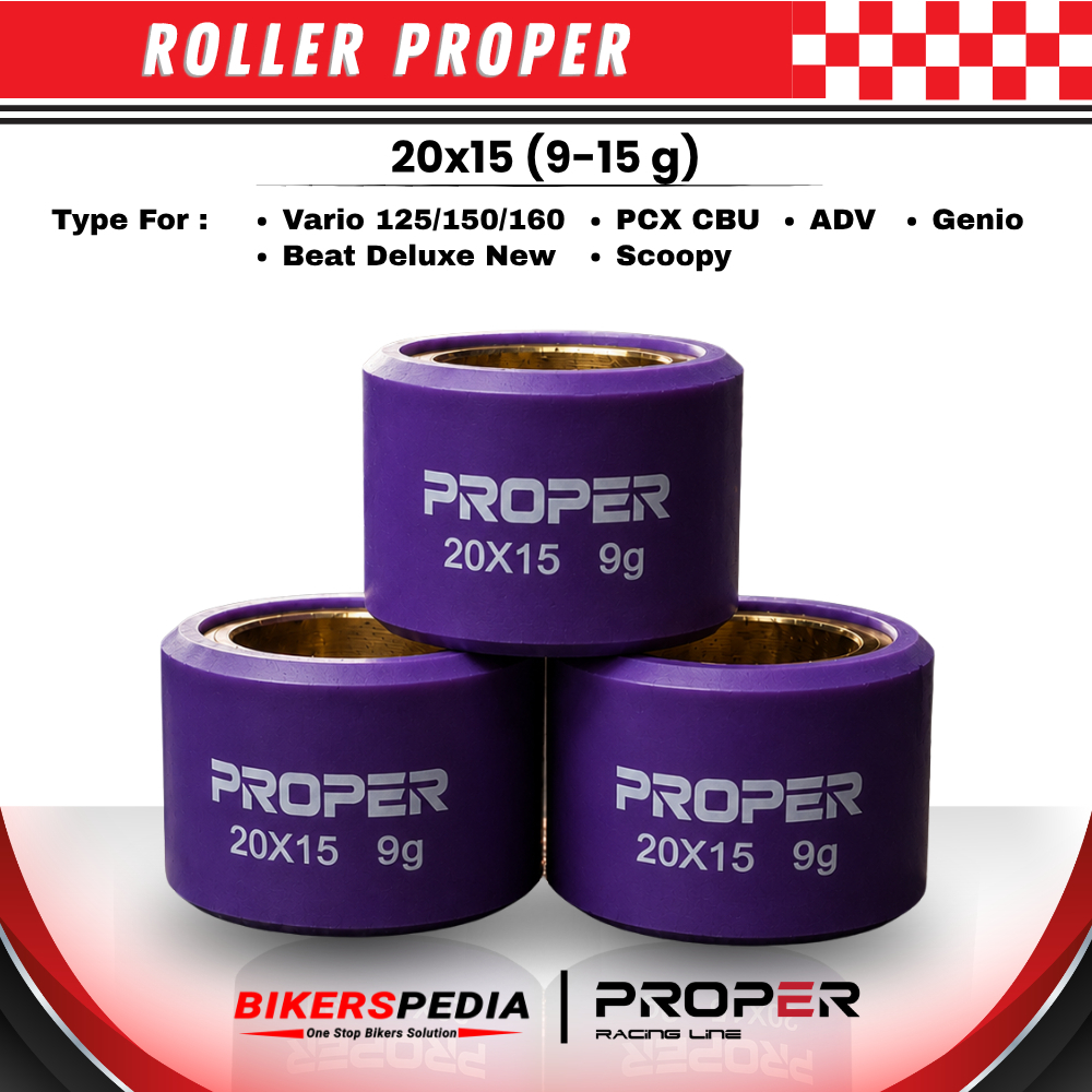 PROPER RACING LINE ROLLER 20X15 9-15 GRAM VARIO 125 150 160 PCX CBU ADV GENIO BEAT DELUXE 2021 NEW S