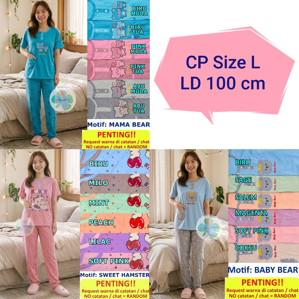 Baju Tidur CP Babydoll Dewasa fit to L