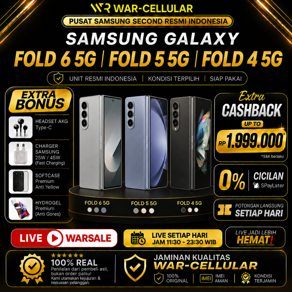 SEIN | SAMSUNG Z FOLD 6 / 5 / 4 5G 12/256GB 12/512GB 12/1TB SECOND RESMI INDONESIA | BUKAN HP INTER