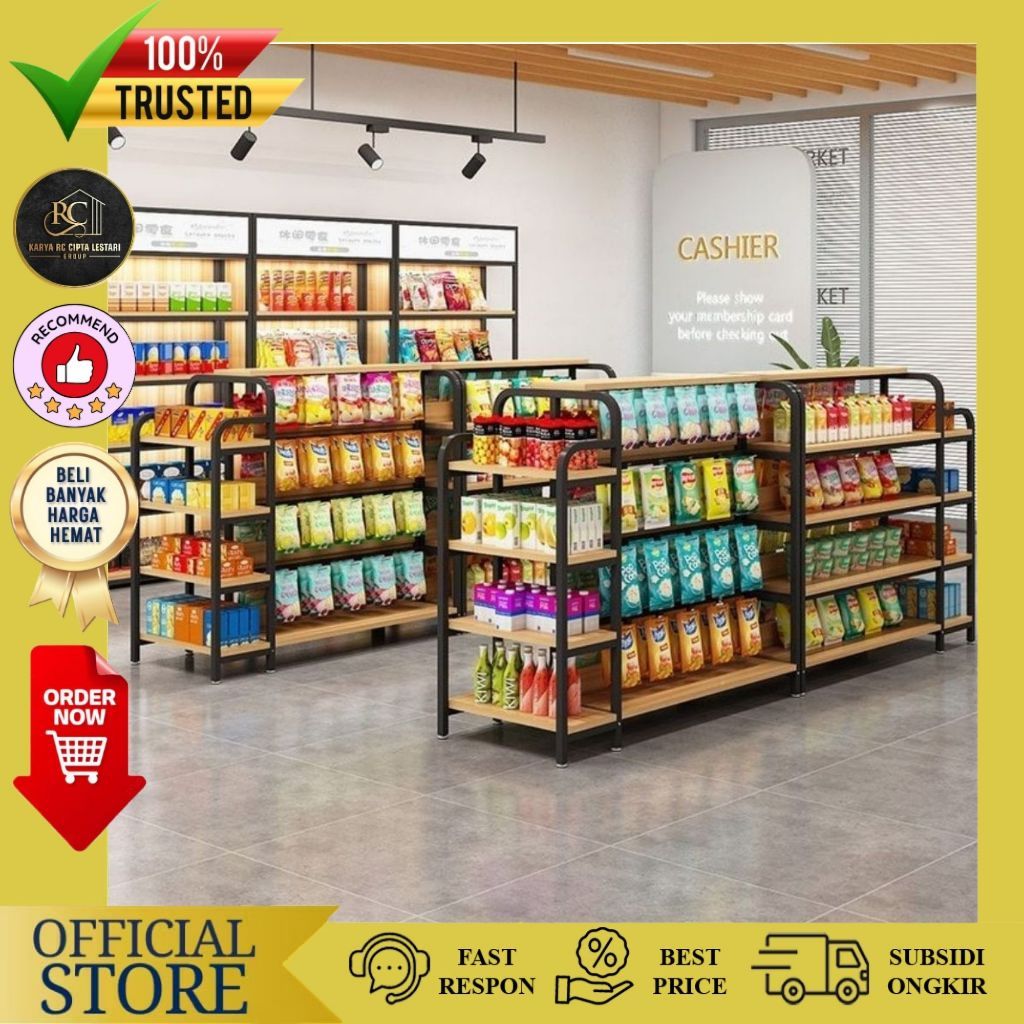 Rak Gondola Rak Display Tengah Furniture Industrial