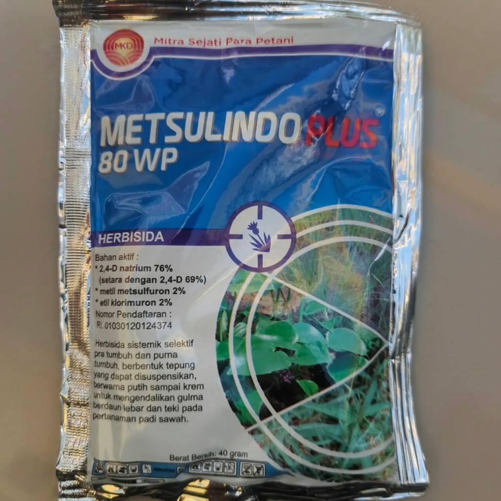 Metsulindo 20 WP 40gr Herbisida atau racun rumput sistemik selektif.