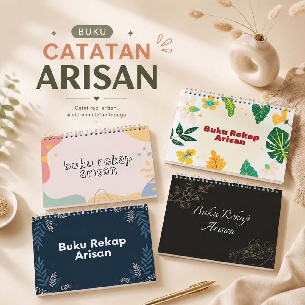 Buku Rekap Arisan A5  Spiral | Buku Administrasi Arisan, Buku Pencatatan Iuran & Keuangan Arisan