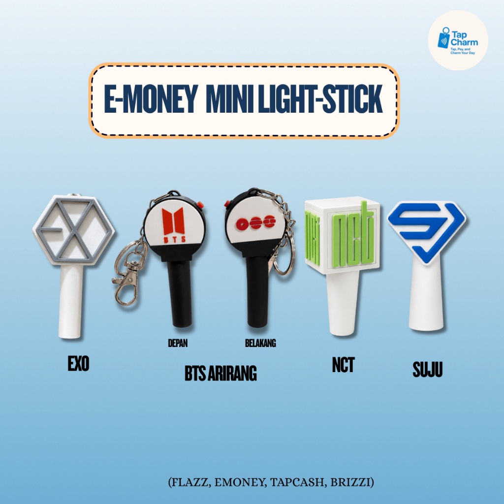 Tapcharm Mini Lightstick Series | Gantungan Kunci Mini Lightstick Series | Flazz E-Money TapCash Bri