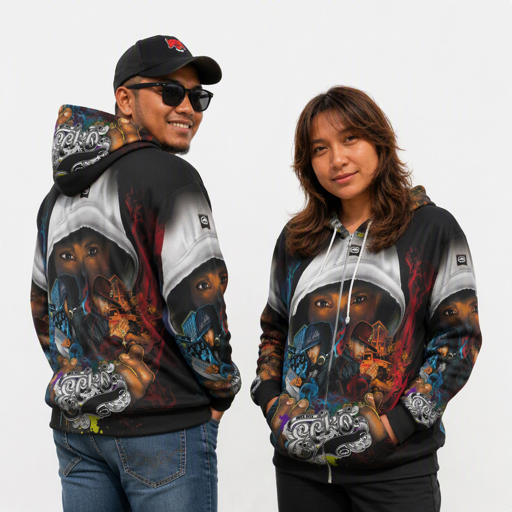 Sweater Ecko UNLTD Hoodie Fullprint Bahan Polyester | PO 3 Hari