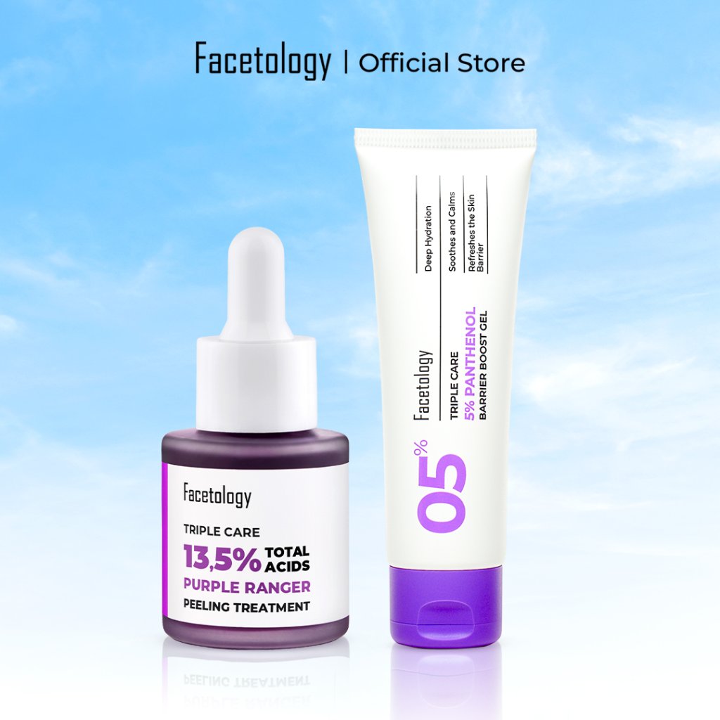 Facetology Bundling Triple Care 13,5% Total Acids Purple Ranger Peeling Treatment Peeling Serum Eksf