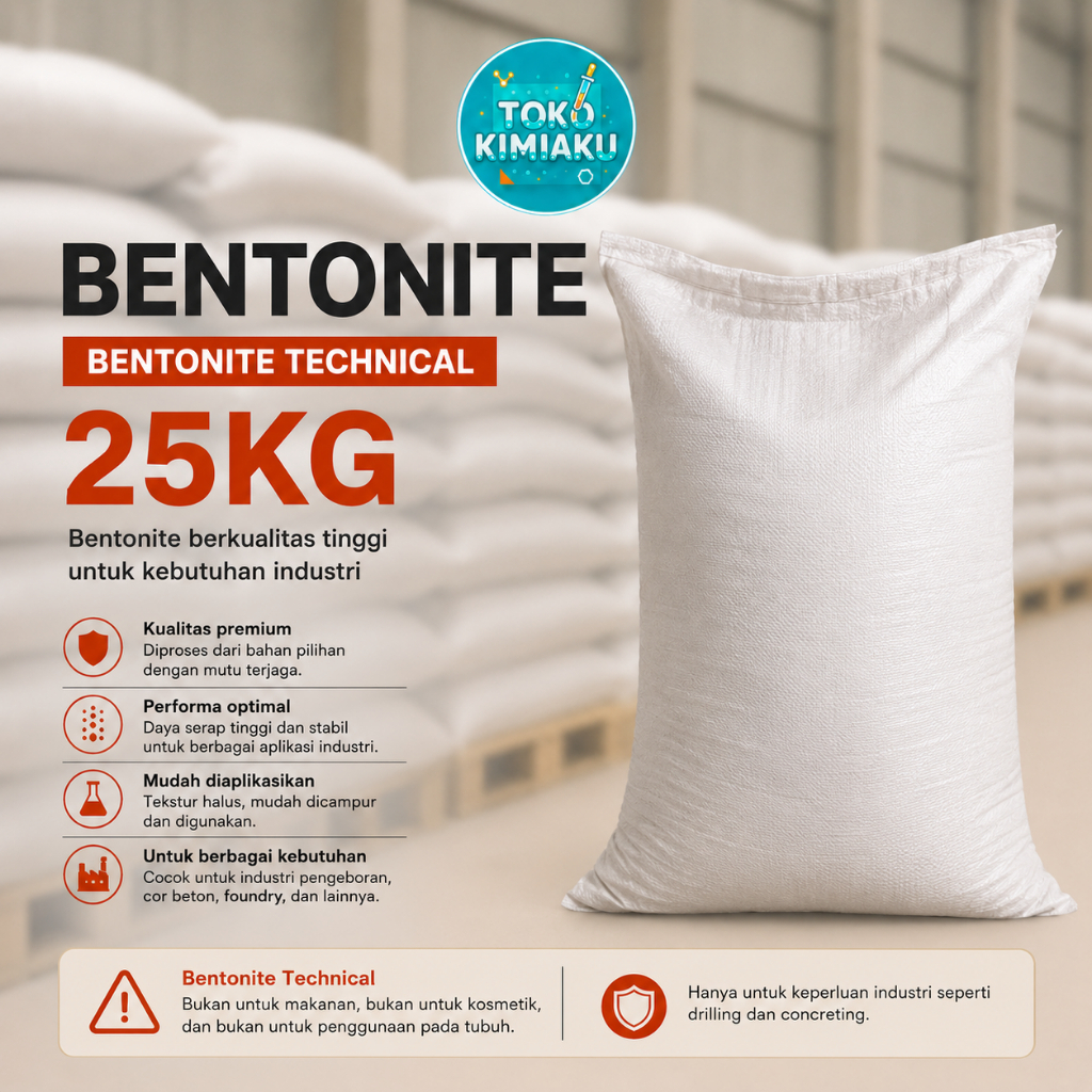 BENTONITE CLAY / MONTMORILLONITE – 25000g – Mineral Lempung Serbaguna
