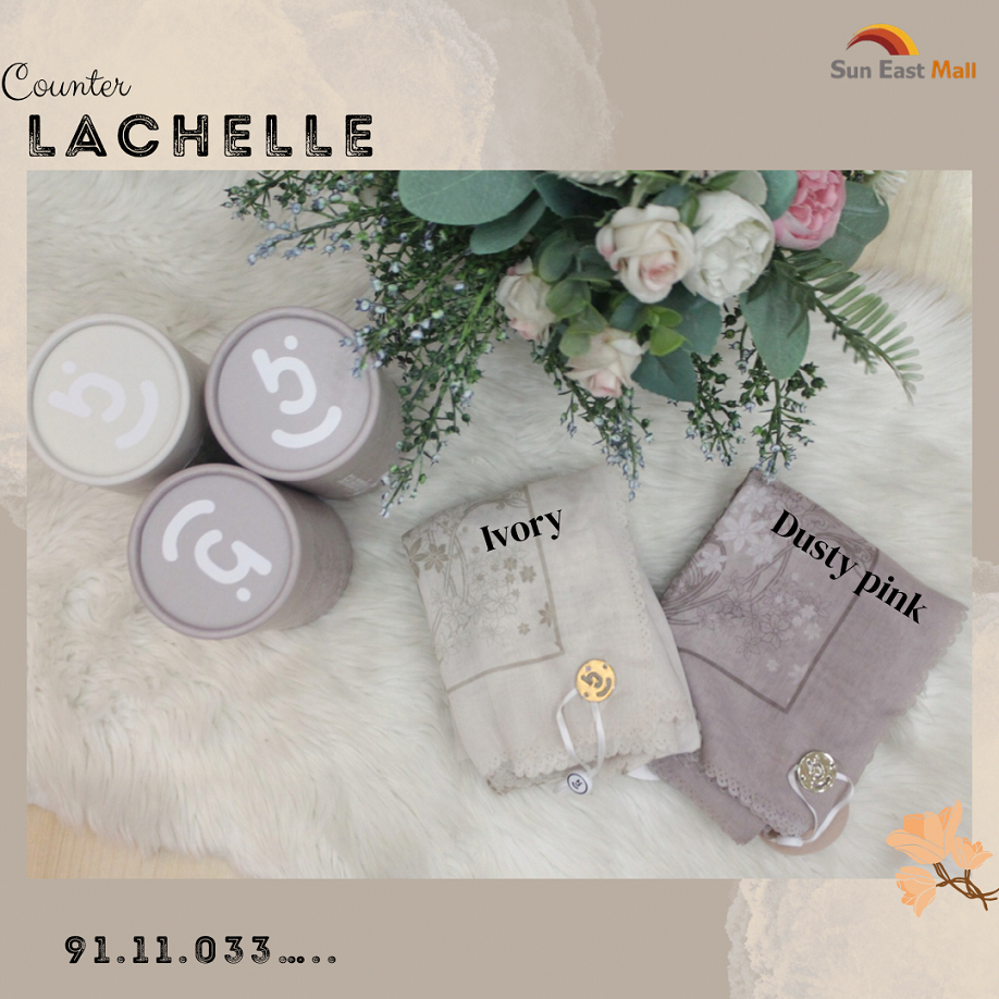 HIJABERIES - HIJAB SEGIEMPAT MOTIF LACHEL BAHAN KATUN VOAL PREMIUM // 91.11.033