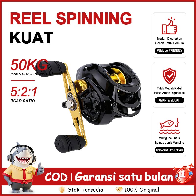 Indonesia Spot  Baitcast Reel fishing reelTetapkan Penawaran Mesin Pancing Rod rod casting reel reel