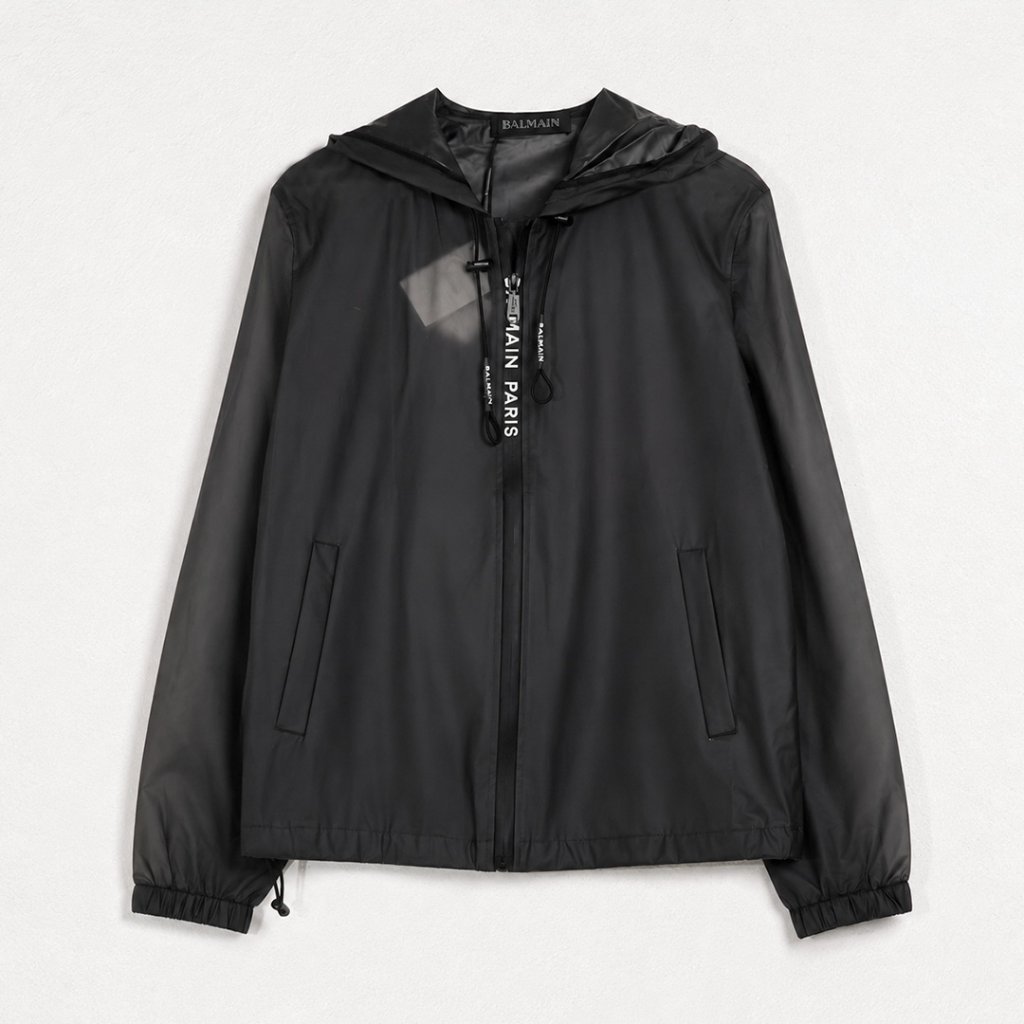 Hoodie BALMAIN PARIS WHITE BLACK ZIP TRACK HODDIE 100% ORIGINAL