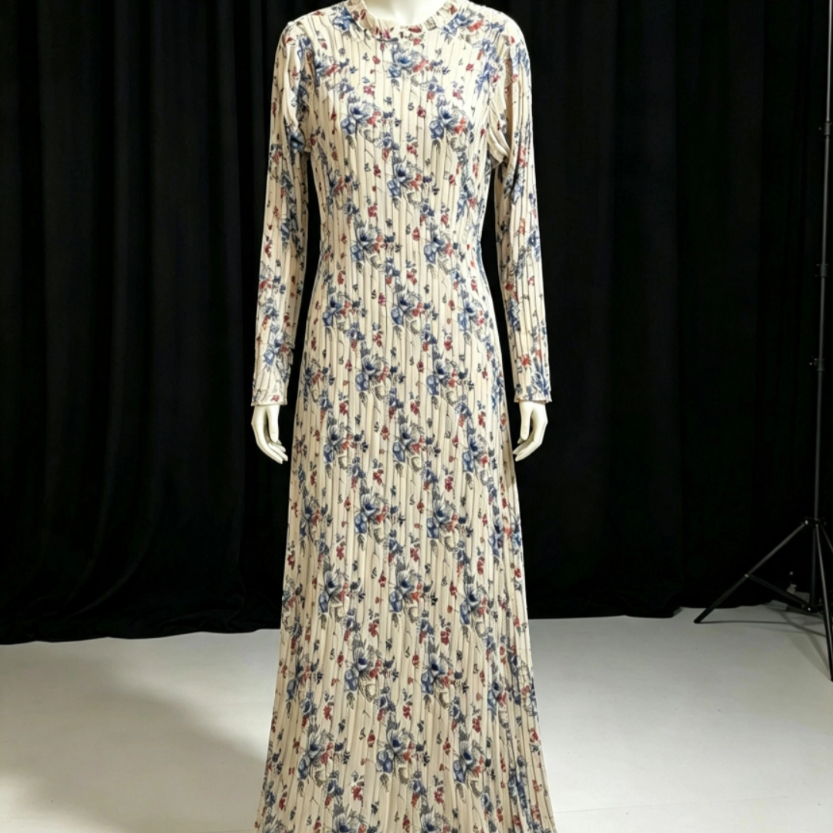 Dress plisket bunga
