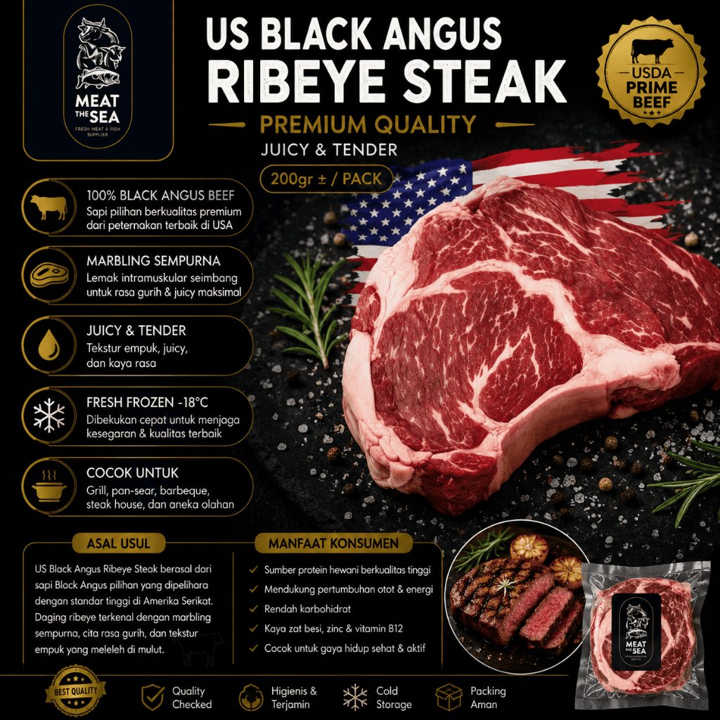 US Black Angus Ribeye Prime Beef Steak / US Ribeye