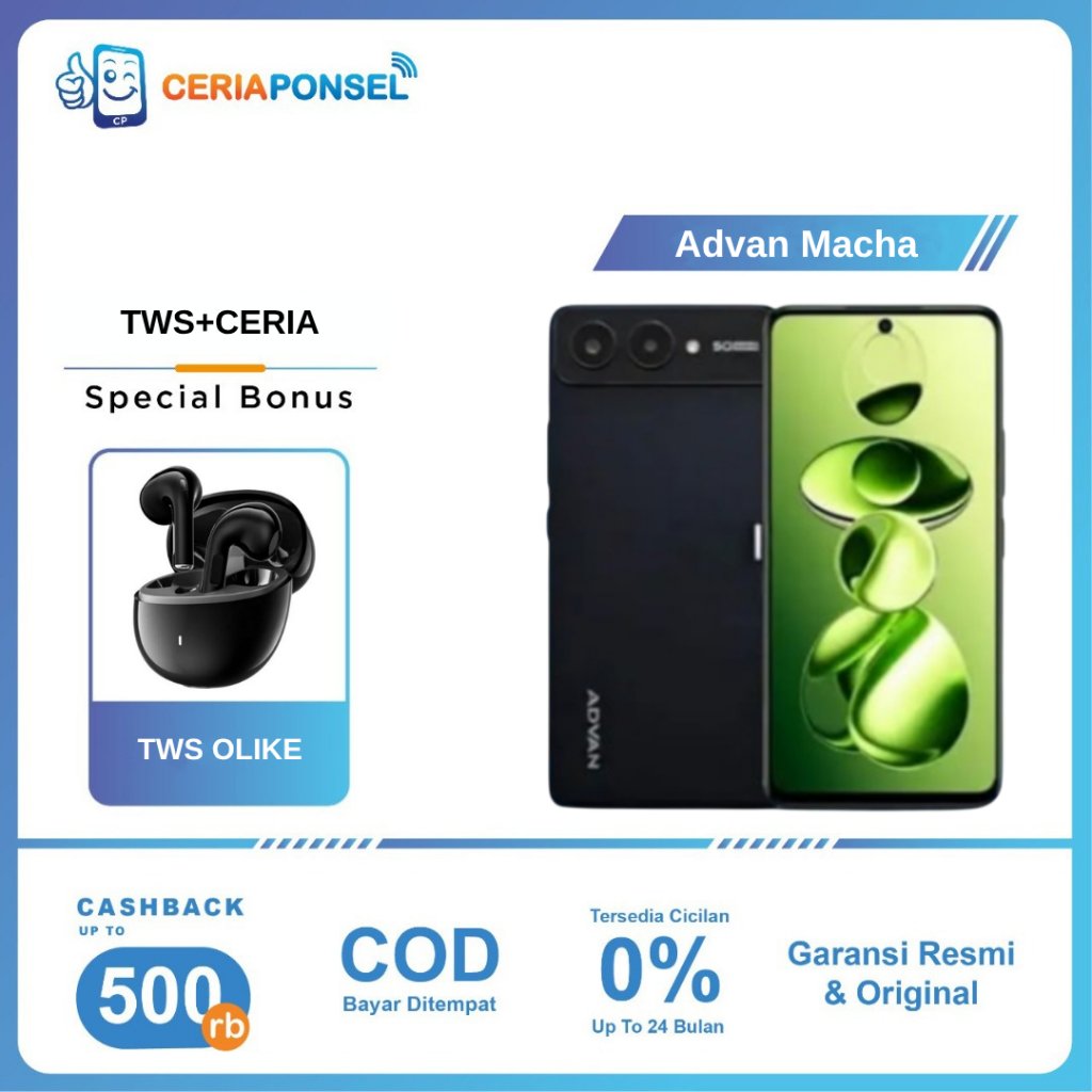 Advan Macha Smartphone 5G | MTK Dimensity 7060 | 6/128GB | AMOLED | Garansi Resmi Advan Indonesia 1 