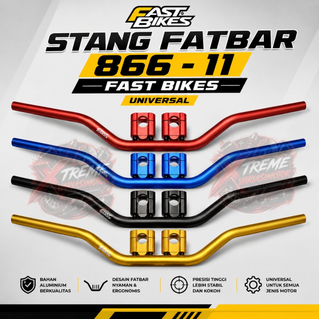 Stang Fatbar Type High Universal Buat Nmax/Xmax/Vixion/Cb150r/Bison/Megapro/Verza/Mt25/Xabre/Mt15
