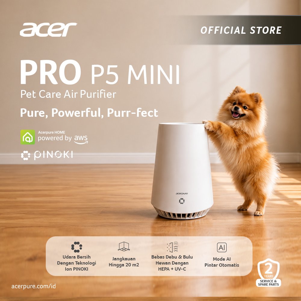 (Free Filter) Acerpure PRO P5 MINI AP315-30 Air Purifier HEPA Filter UVC Ion PINOKI Pet Care Anti De