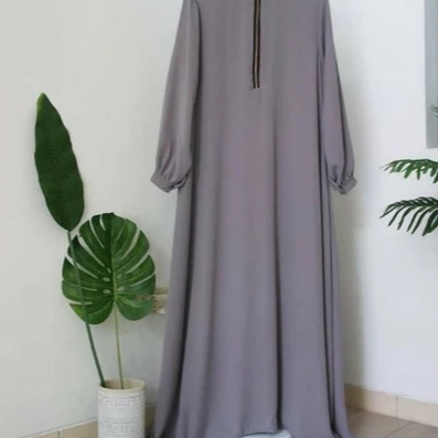Dres Maxy Gamis Harian Emak / Ibu Super Jumbo Simpel Polos Abu Silver Muda Tua Kekinian XL XXL XXXL 
