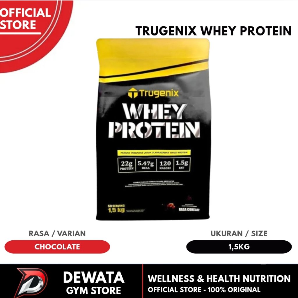 Trugenix 100% Whey Protein Isolate Concentrate Blend 50 Sajian Whey Protein
